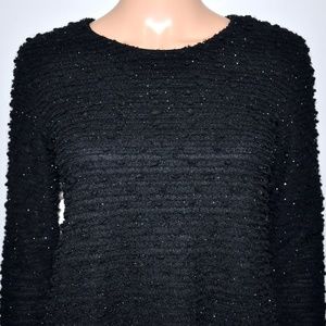 LEOTA Black Shimmer Stretch Boucle Dress - Sz S